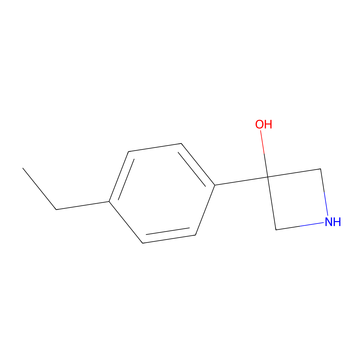 3-(4-Ethylphenyl)azetidin-3-ol molecular structure, CAS 1513515-28-0