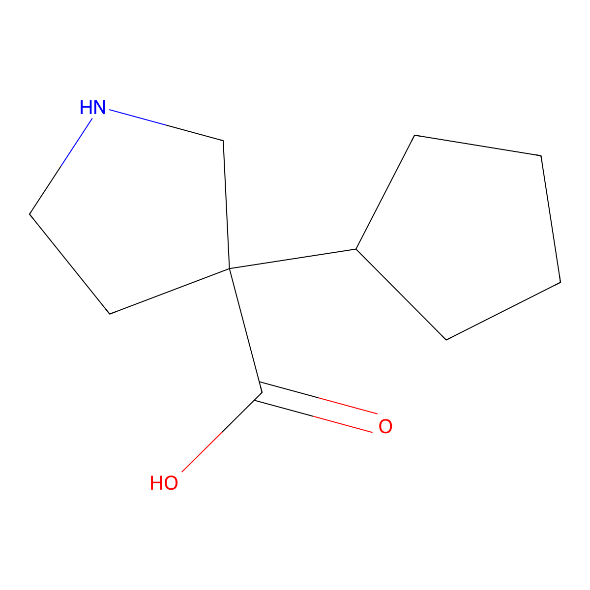 3-Cyclopentylpyrrolidine-3-carboxylic acid molecular structure, CAS 1513517-00-4