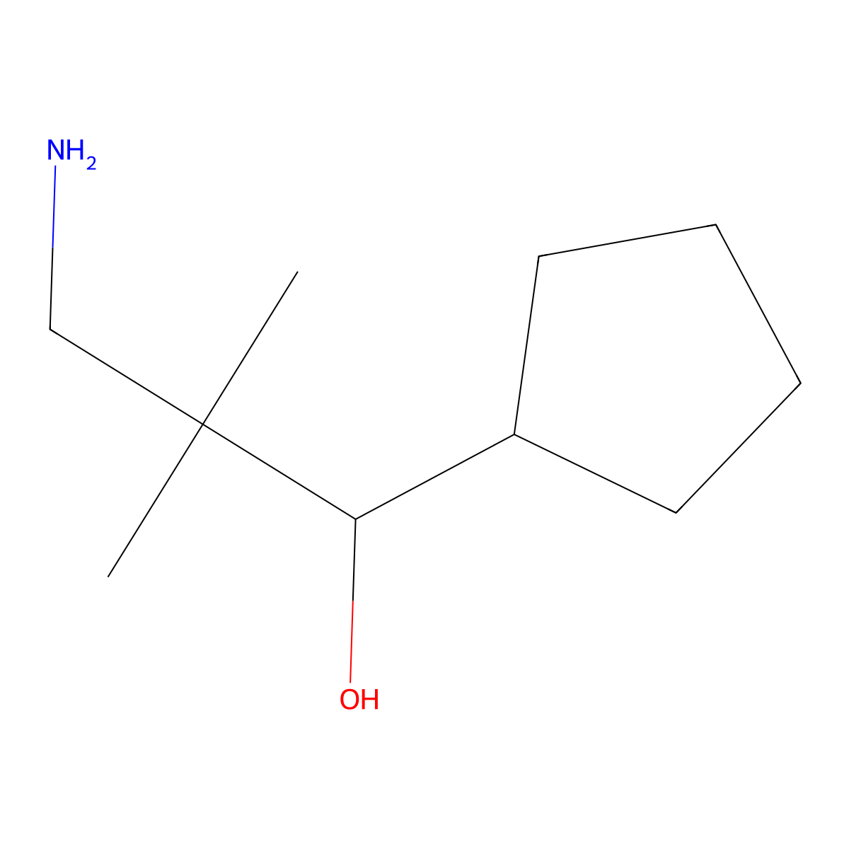 3-Amino-1-cyclopentyl-2,2-dimethylpropan-1-ol molecular structure, CAS 1513517-04-8