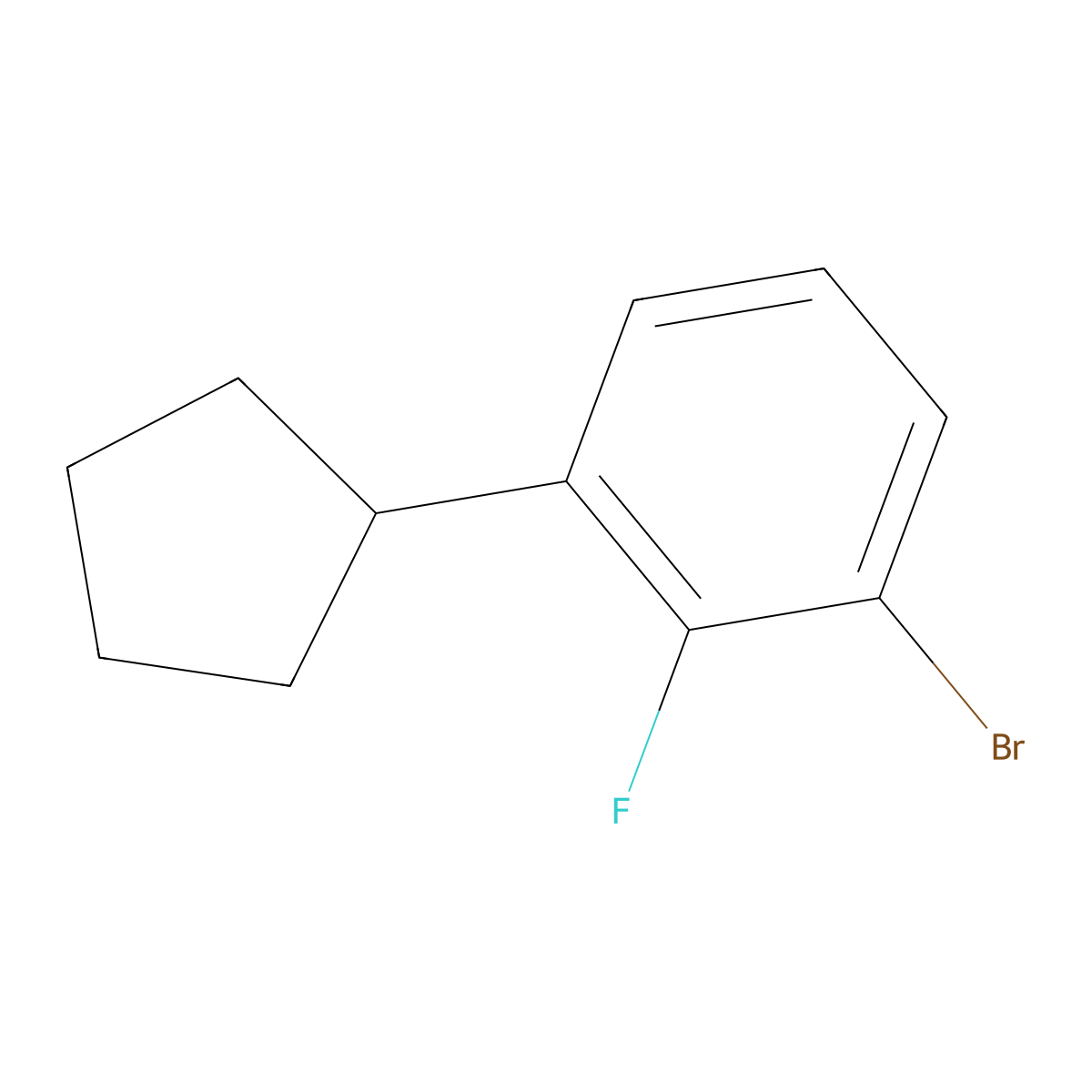 1-Bromo-3-cyclopentyl-2-fluorobenzene molecular structure, CAS 1513525-82-0