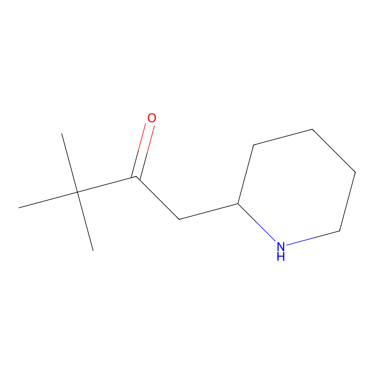 3,3-Dimethyl-1-(piperidin-2-yl)butan-2-one molecular structure, CAS 1513535-15-3