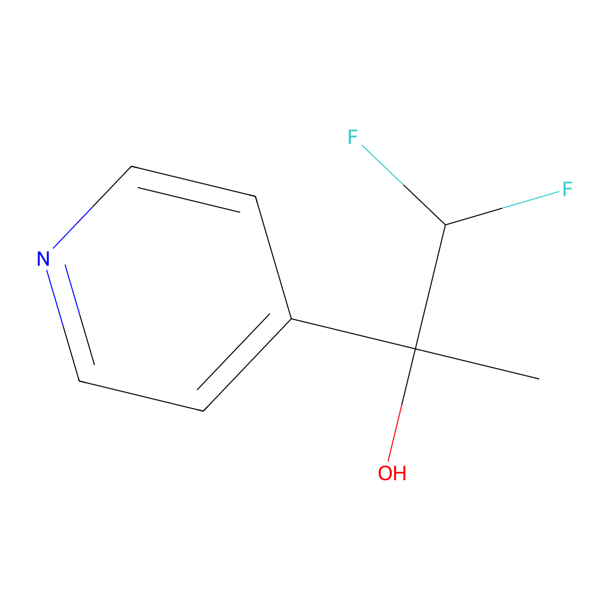 1,1-Difluoro-2-(pyridin-4-yl)propan-2-ol molecular structure, CAS 1513539-71-3