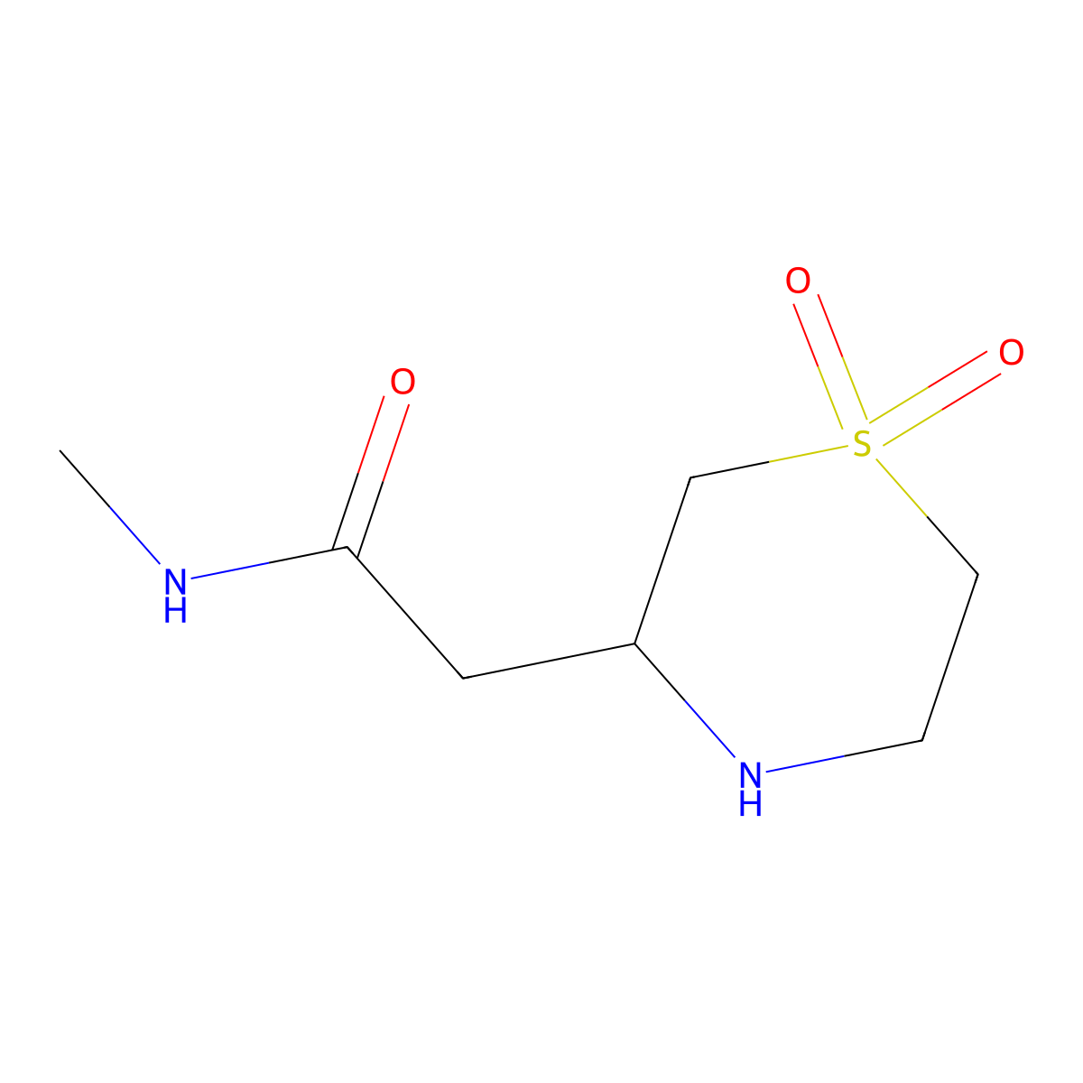 2-(1,1-Dioxo-1lambda6-thiomorpholin-3-yl)-N-methylacetamide molecular structure, CAS 1513542-74-9