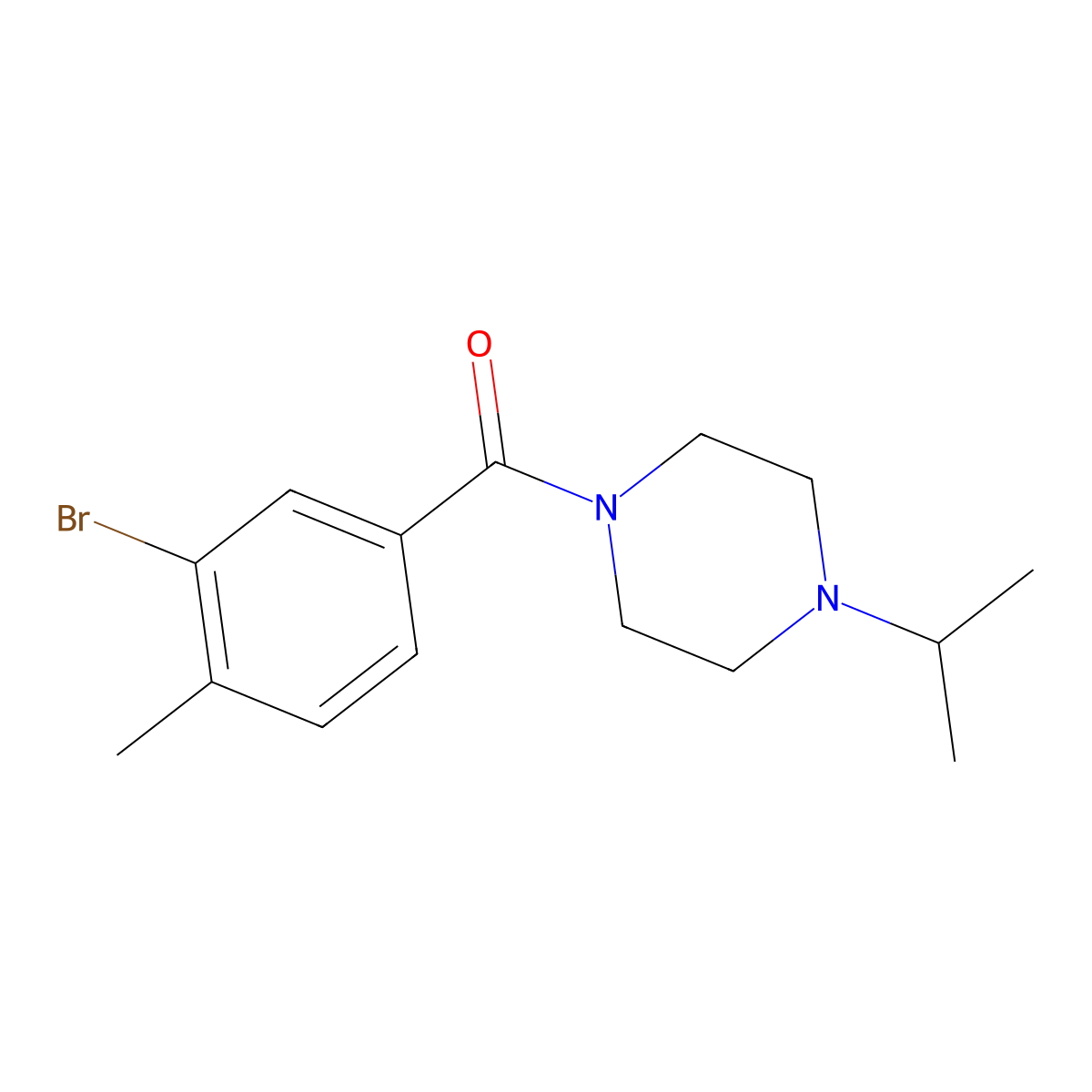 (3-Bromo-4-methylphenyl)[4-(1-methylethyl)-1-piperazinyl]methanone molecular structure, CAS 1513543-10-6