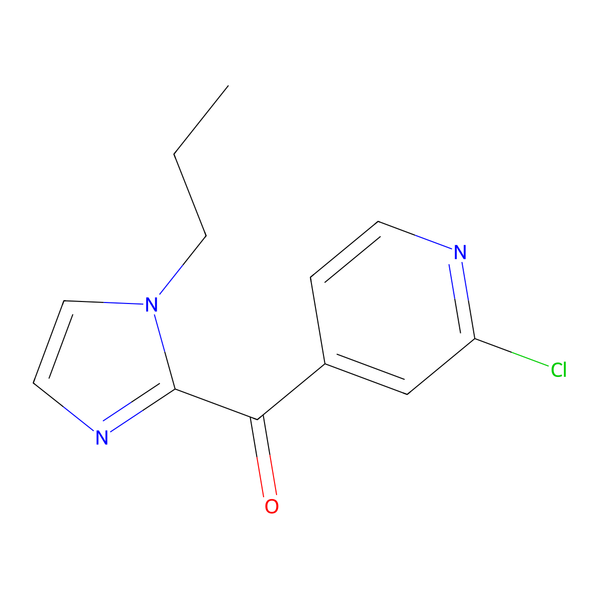 2-chloro-4-(1-propyl-1H-imidazole-2-carbonyl)pyridine molecular structure, CAS 1513545-37-3