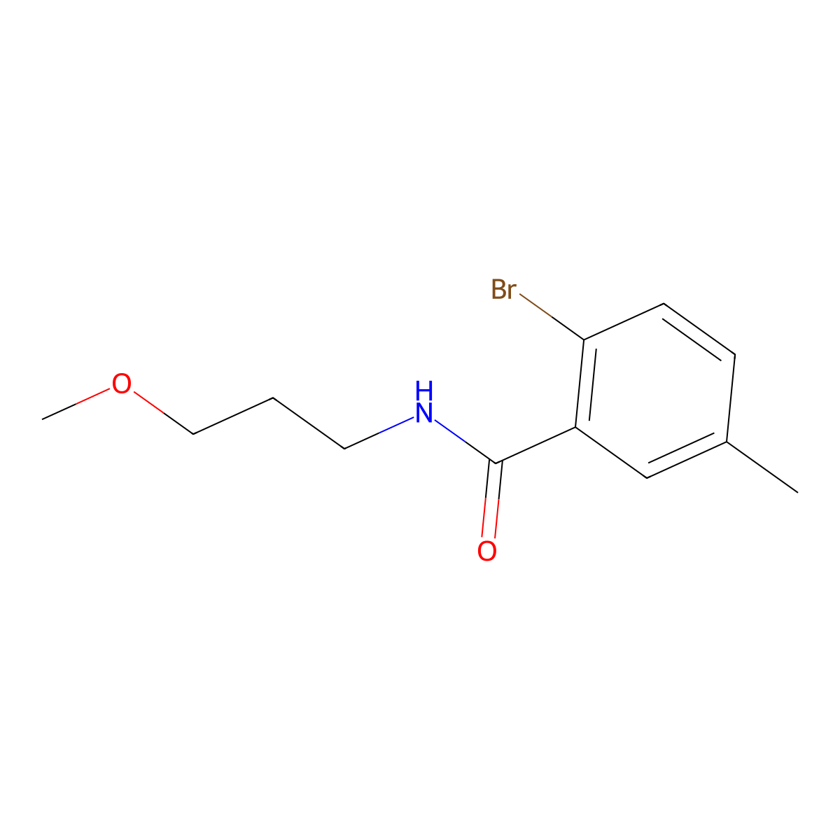 2-Bromo-N-(3-methoxypropyl)-5-methylbenzamide molecular structure, CAS 1513549-26-2