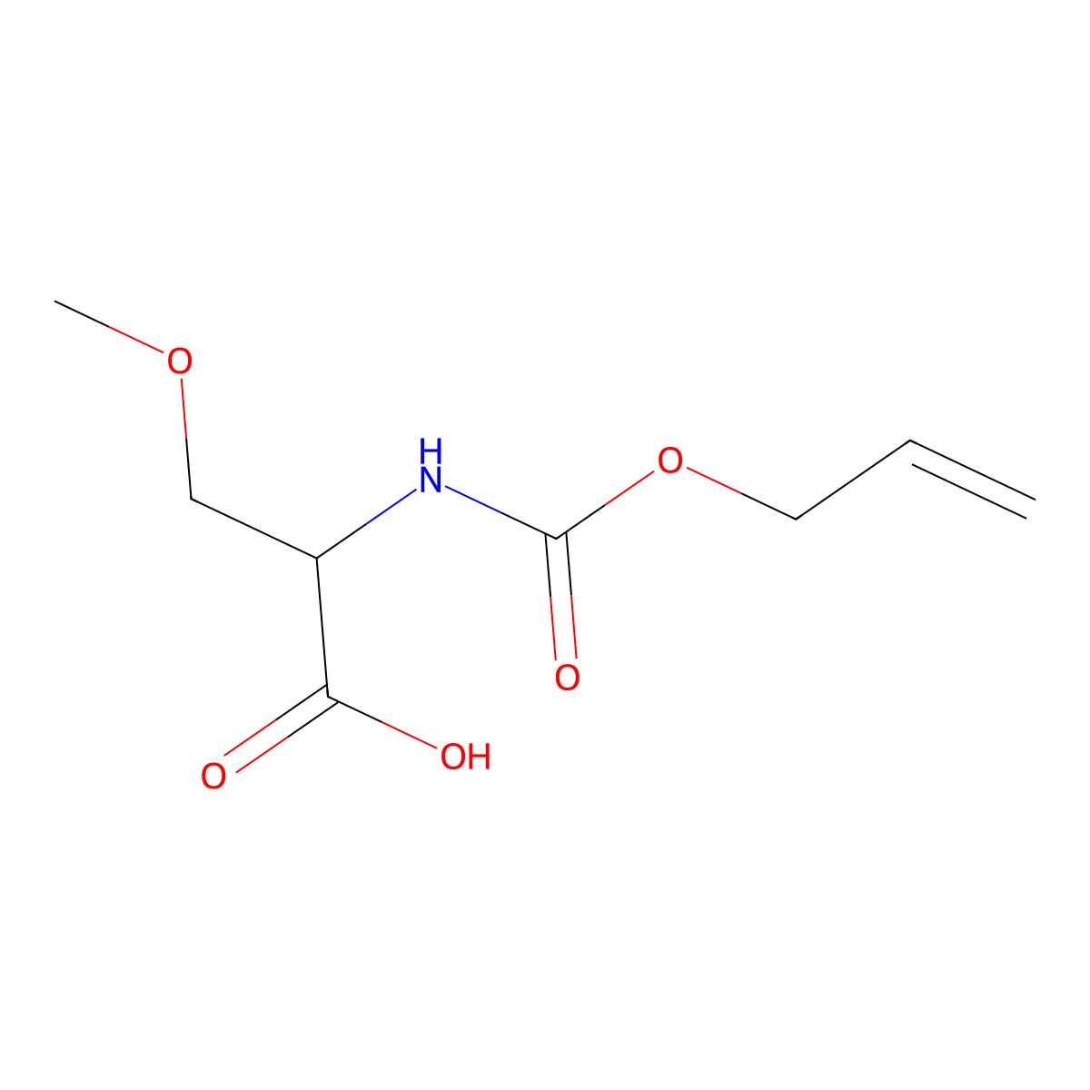 3-Methoxy-2-{[(prop-2-en-1-yloxy)carbonyl]amino}propanoic acid molecular structure, CAS 1513551-66-0