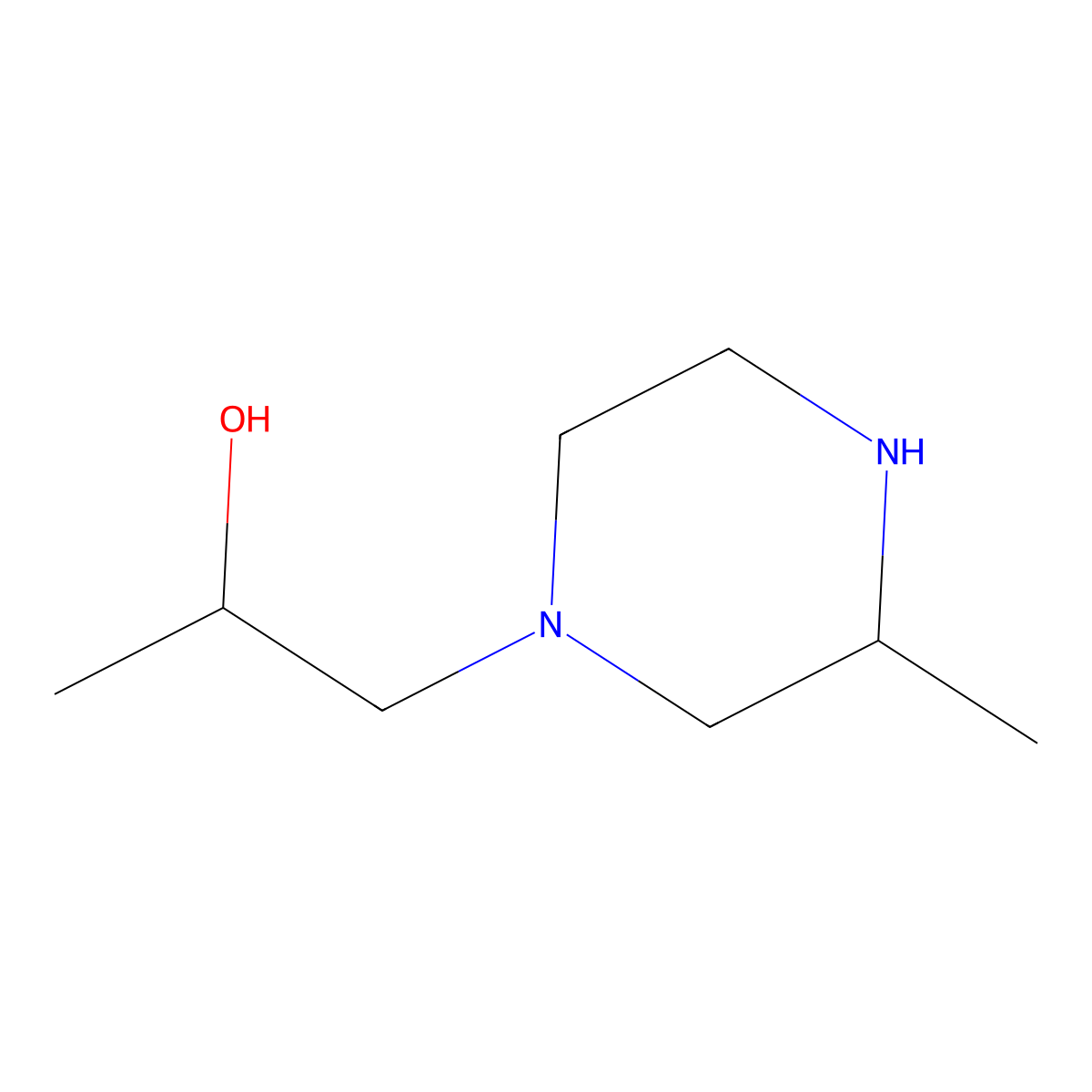 1-(3-Methylpiperazin-1-yl)propan-2-ol molecular structure, CAS 1513553-41-7