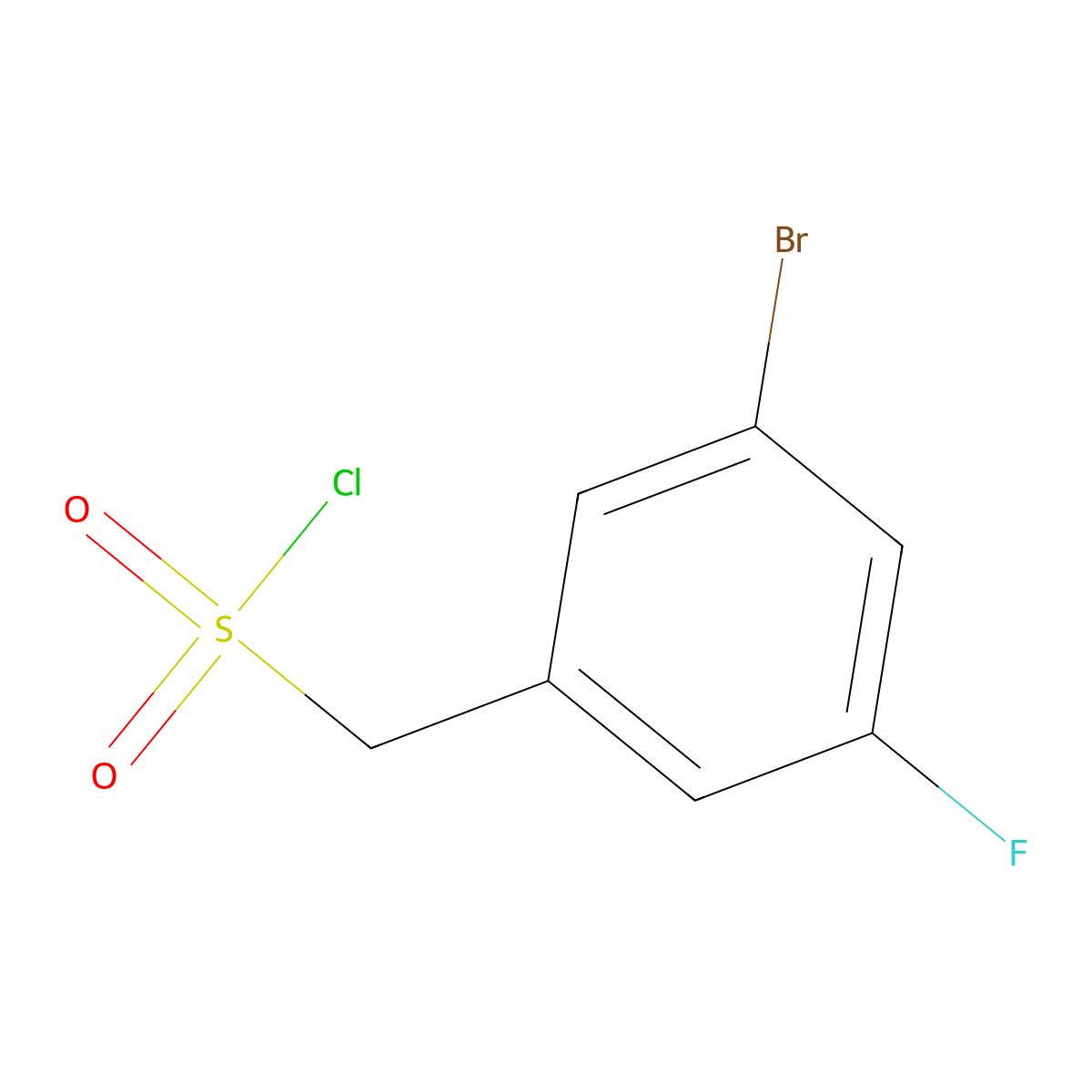 (3-Bromo-5-fluorophenyl)methanesulfonyl chloride molecular structure, CAS 1513554-71-6