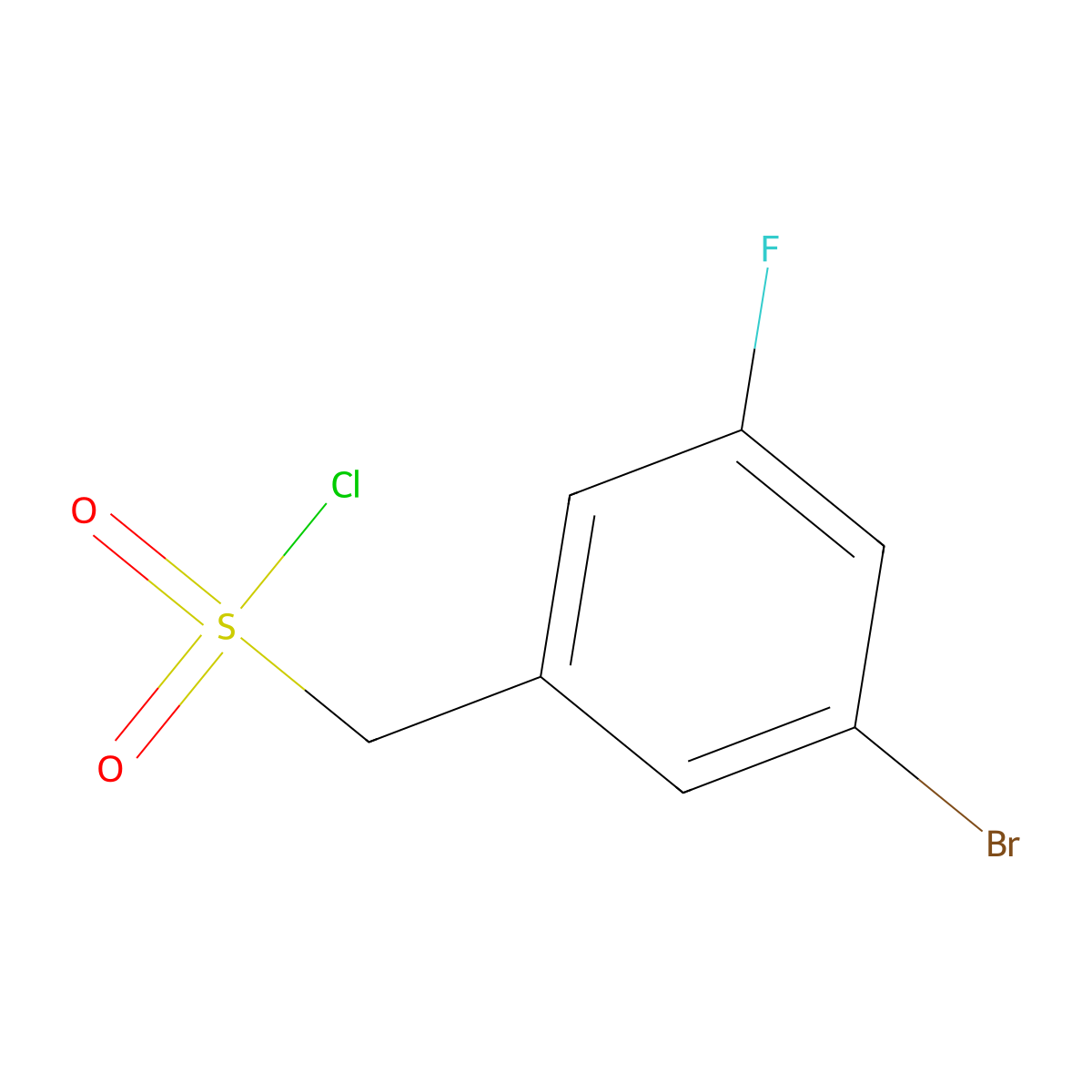 (3-Bromo-5-fluorophenyl)methanesulfonyl chloride molecular structure, CAS 1513554-71-6