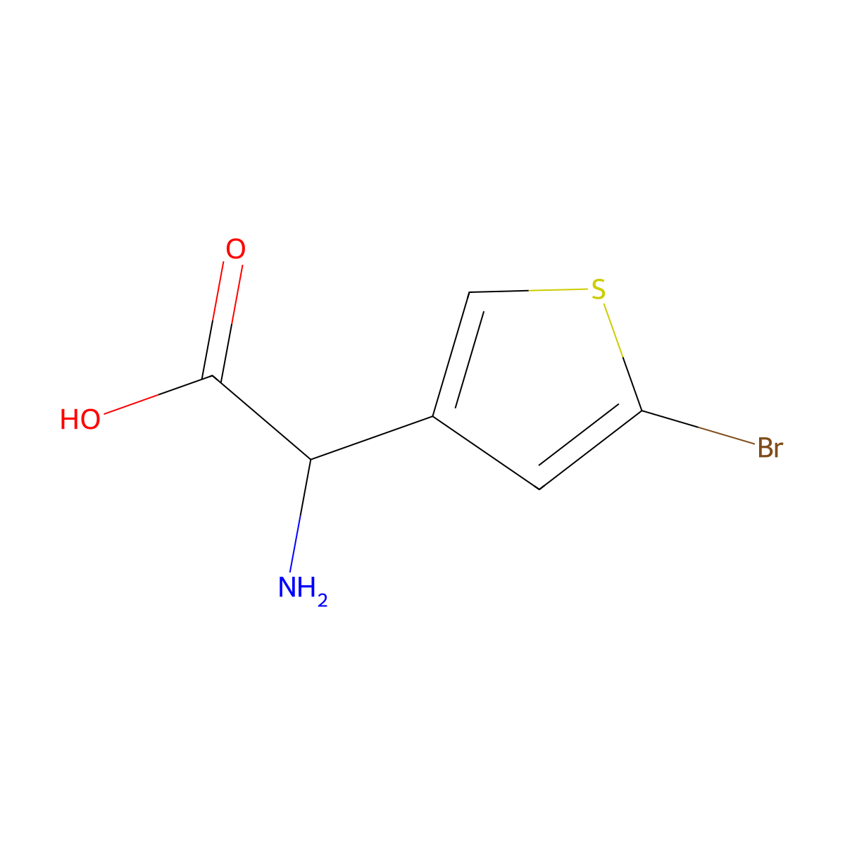 2-Amino-2-(5-bromothiophen-3-yl)acetic acid molecular structure, CAS 1513560-48-9