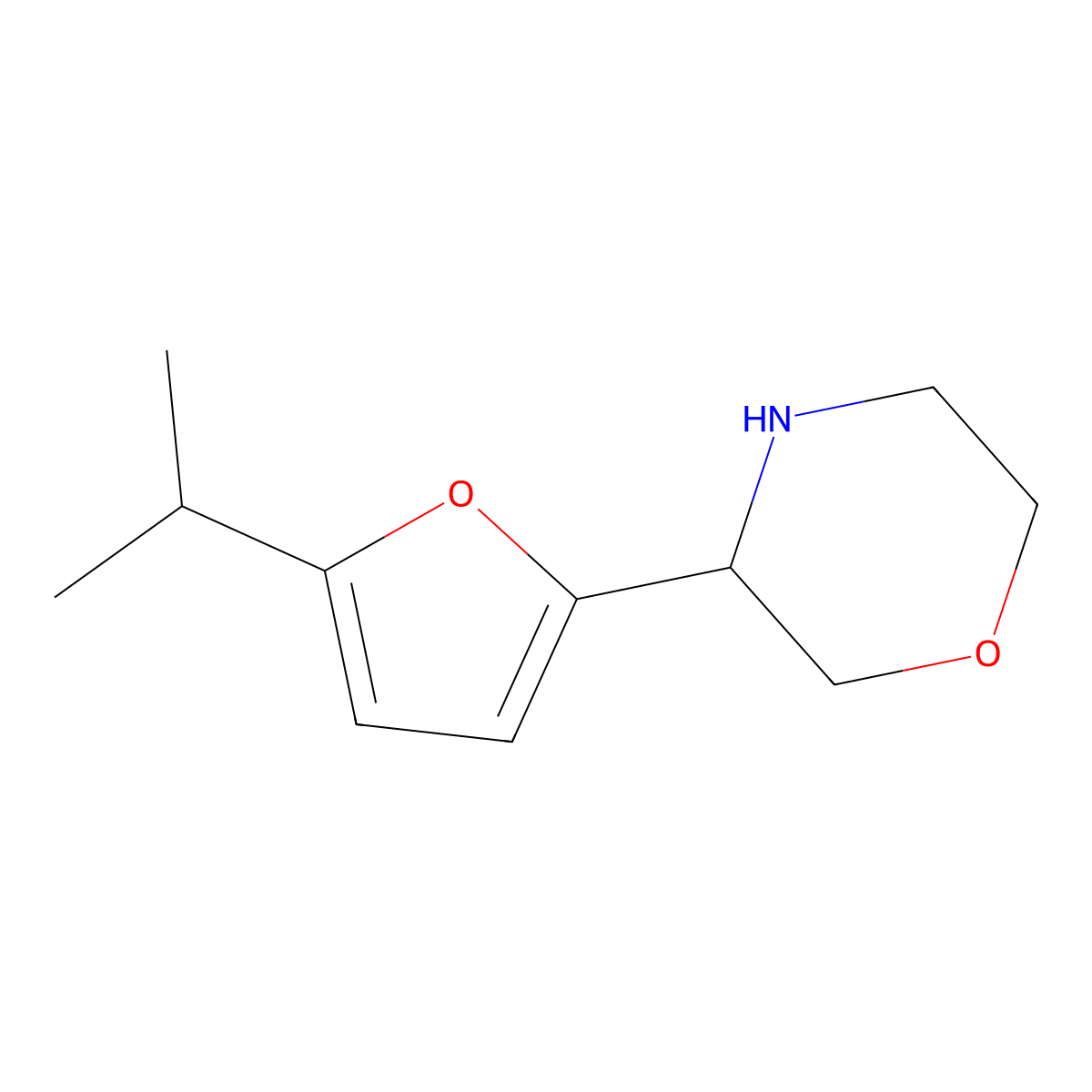 3-[5-(Propan-2-yl)furan-2-yl]morpholine molecular structure, CAS 1513562-96-3
