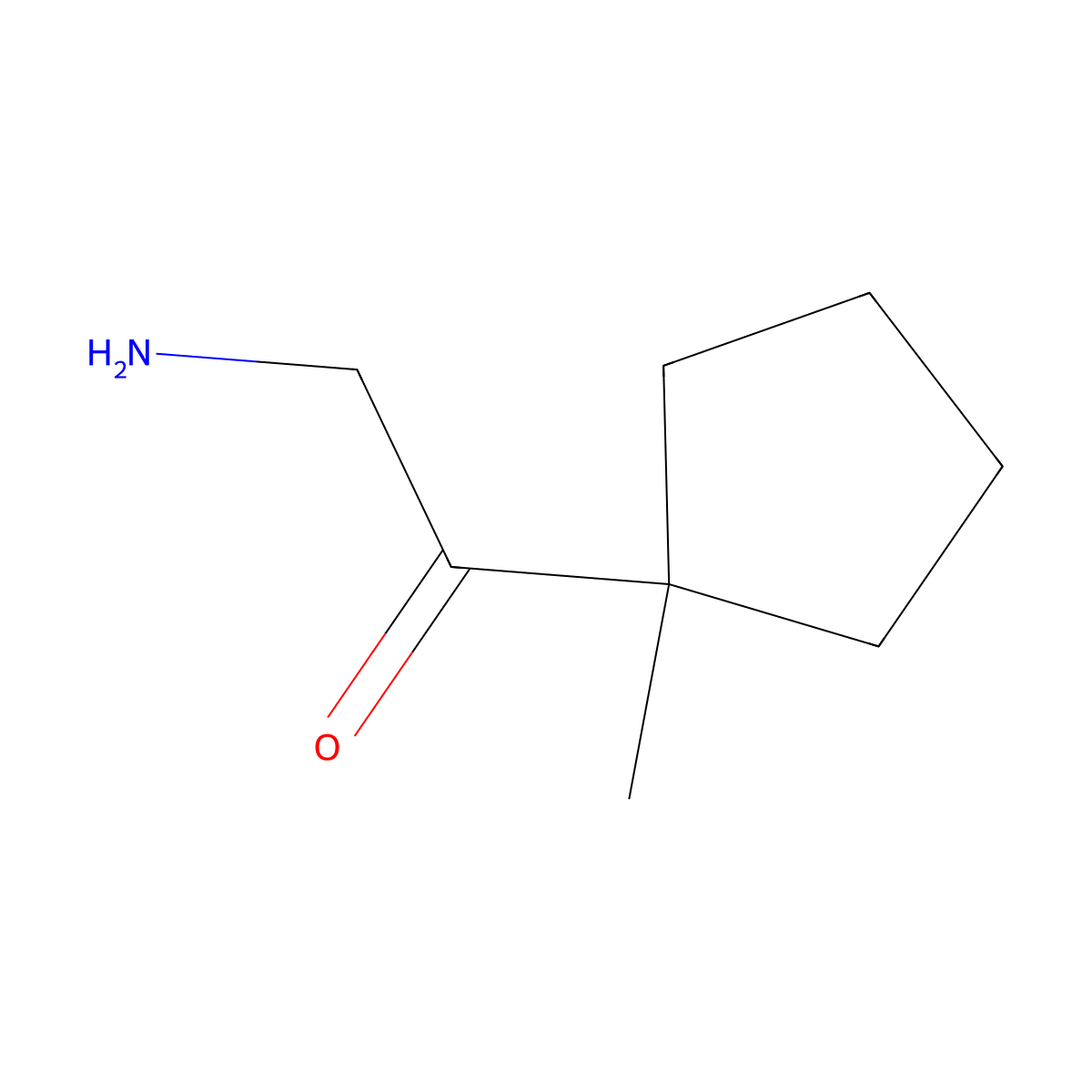 2-Amino-1-(1-methylcyclopentyl)ethan-1-one molecular structure, CAS 1513579-69-5