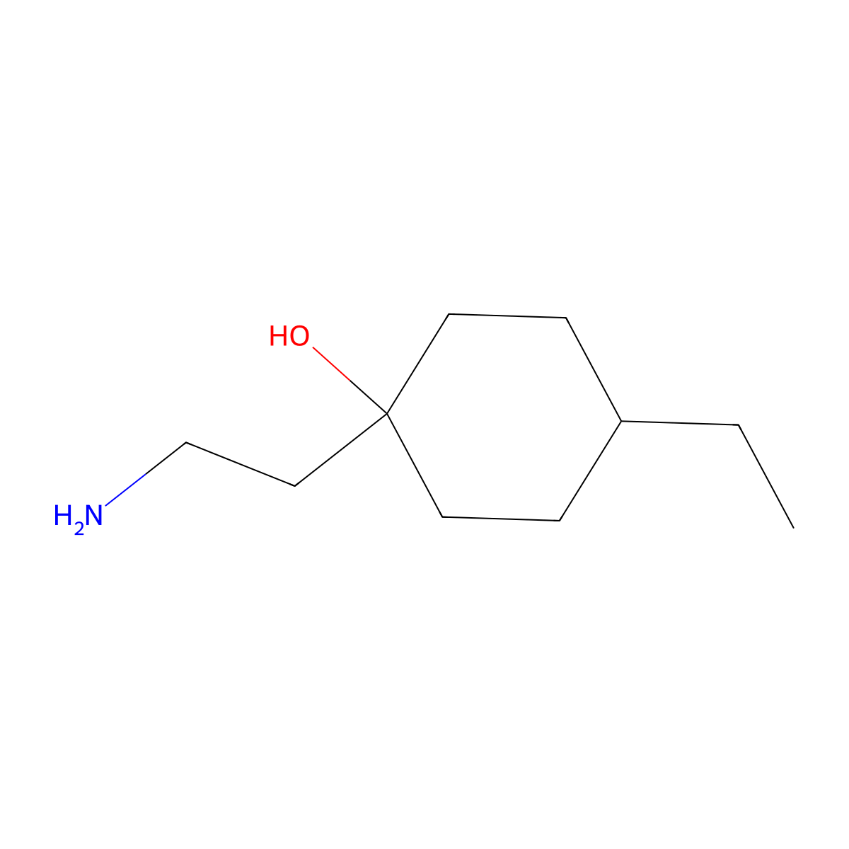 1-(2-Aminoethyl)-4-ethylcyclohexan-1-ol molecular structure, CAS 1513597-56-2