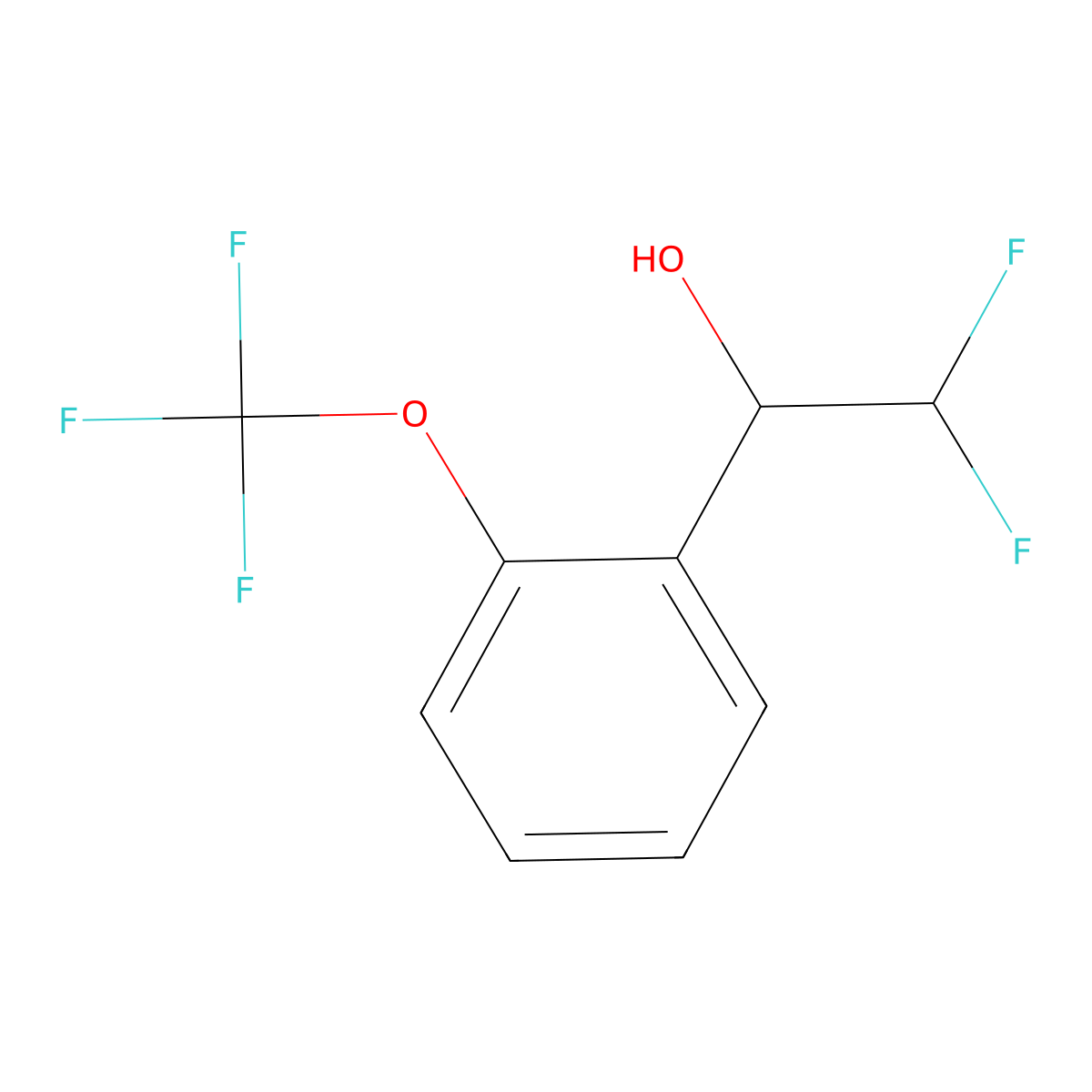 2,2-Difluoro-1-[2-(trifluoromethoxy)phenyl]ethan-1-ol molecular structure, CAS 1513599-66-0