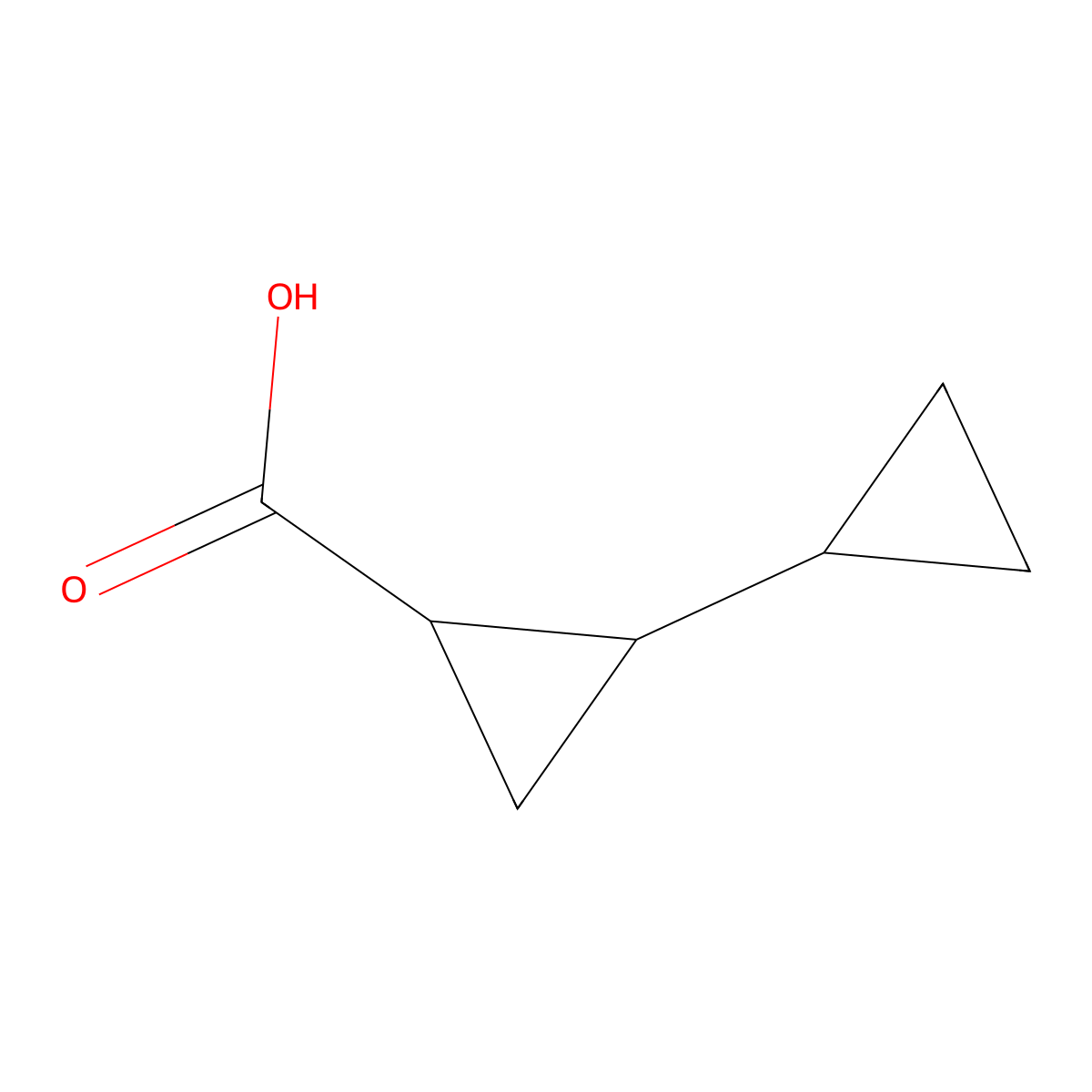 rac-(1R,2S)-2-cyclopropylcyclopropane-1-carboxylic acid molecular structure, CAS 15136-06-8