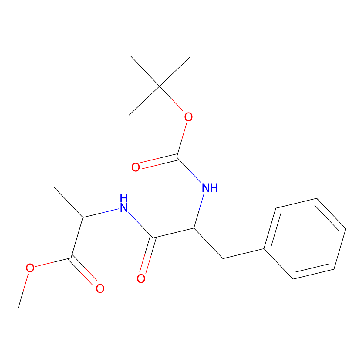 N-[(1,1-Dimethylethoxy)carbonyl]-L-phenylalanyl-L-alanine methyl ester molecular structure, CAS 15136-29-5
