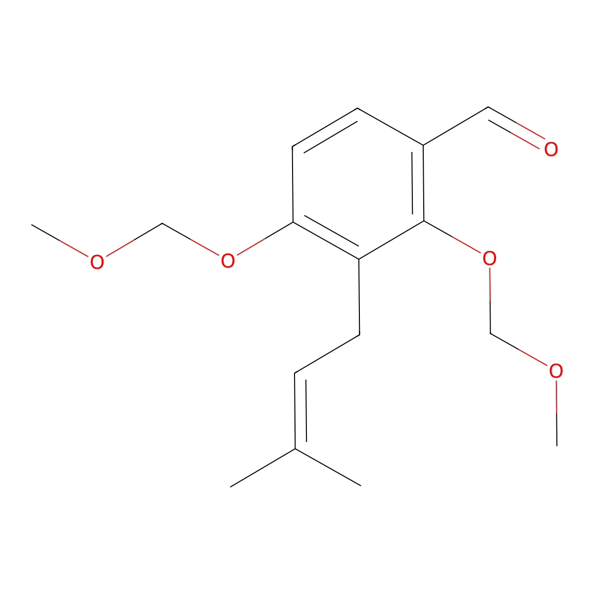 2,4-Bis(methoxymethoxy)-3-(3-methylbut-2-en-1-yl)benzaldehyde molecular structure, CAS 151360-50-8