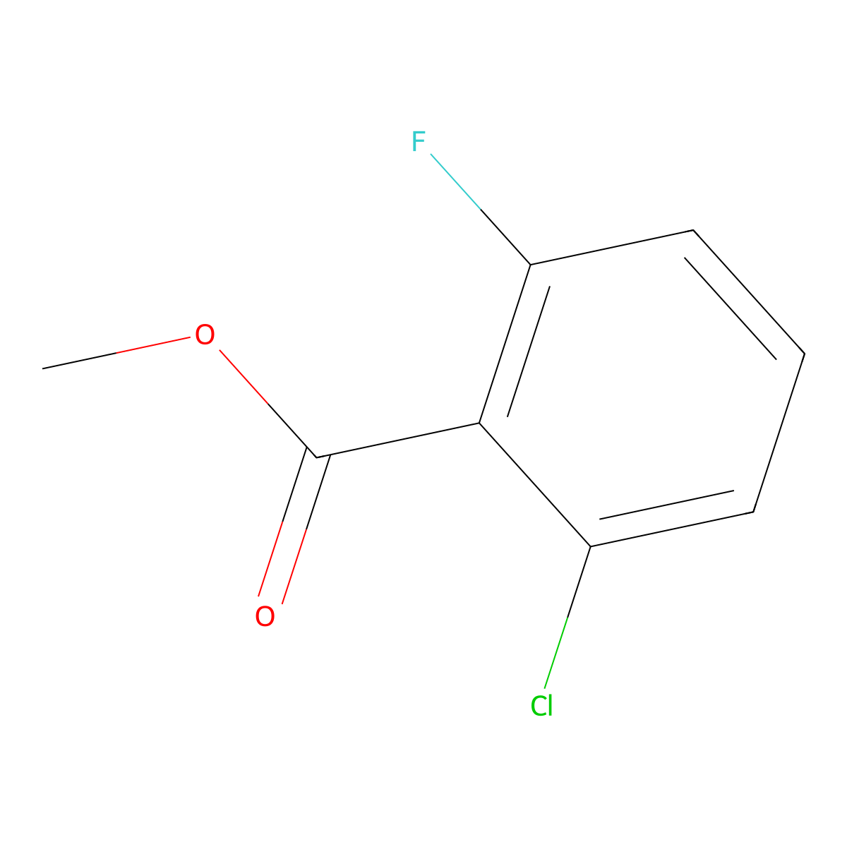 Methyl 2-chloro-6-fluorobenzoate molecular structure, CAS 151360-57-5