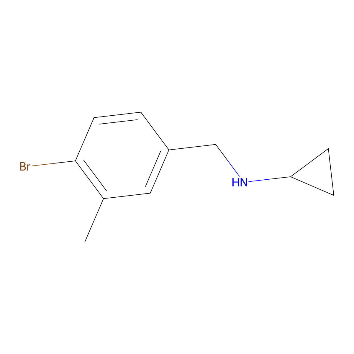 N-[(4-bromo-3-methylphenyl)methyl]cyclopropanamine molecular structure, CAS 1513614-25-9
