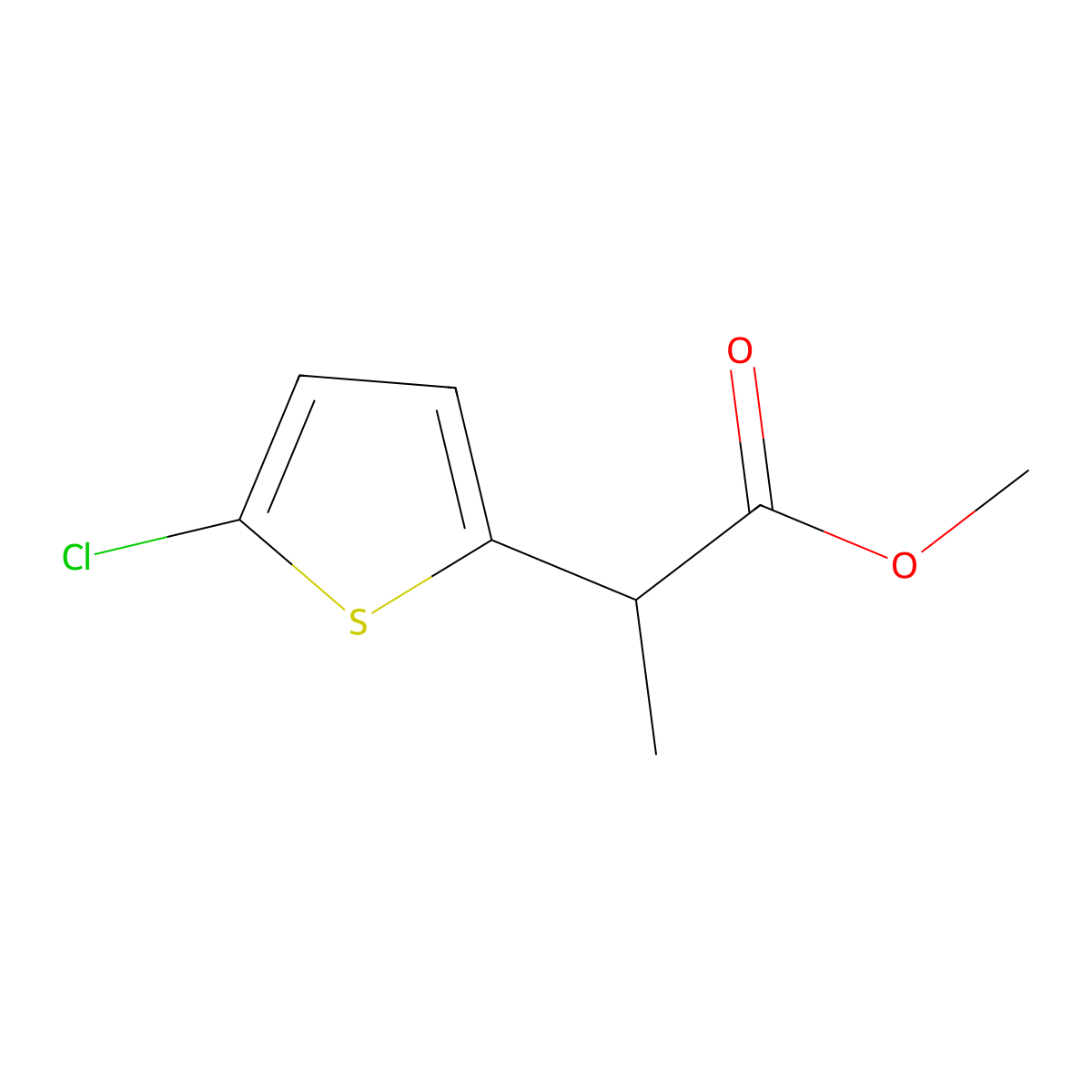Methyl 2-(5-chlorothiophen-2-YL)propanoate molecular structure, CAS 1513645-52-7
