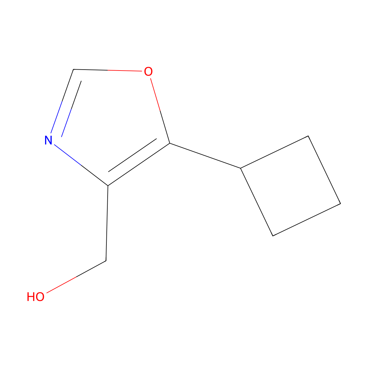 (5-Cyclobutyl-1,3-oxazol-4-yl)methanol molecular structure, CAS 1513653-42-3