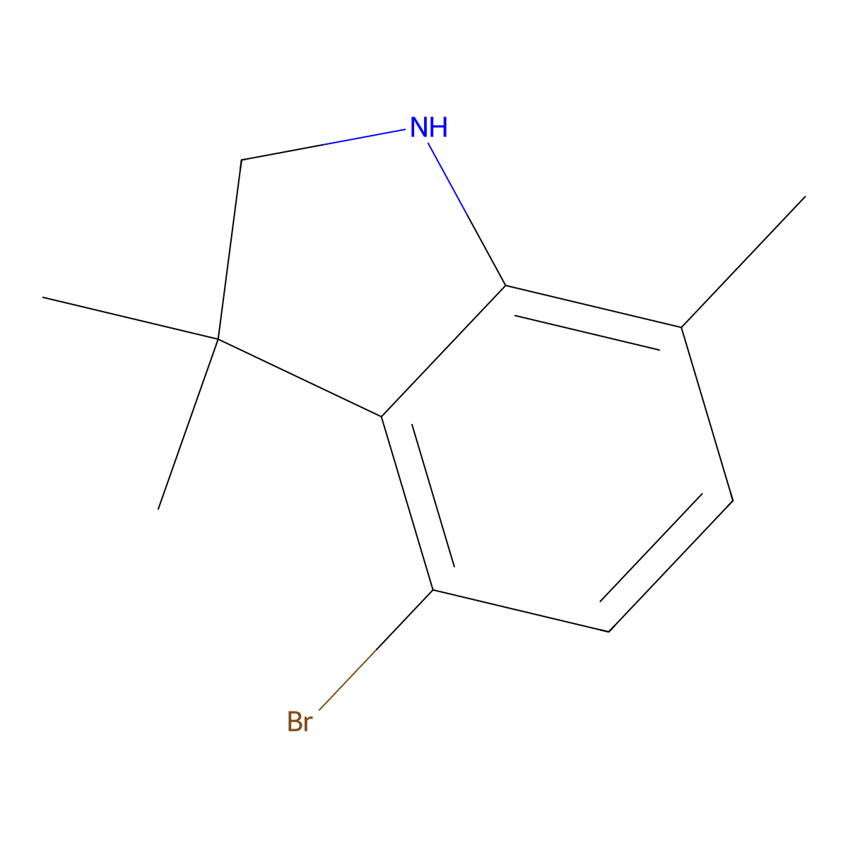 4-Bromo-3,3,7-trimethyl-2,3-dihydro-1H-indole molecular structure, CAS 1513657-72-1