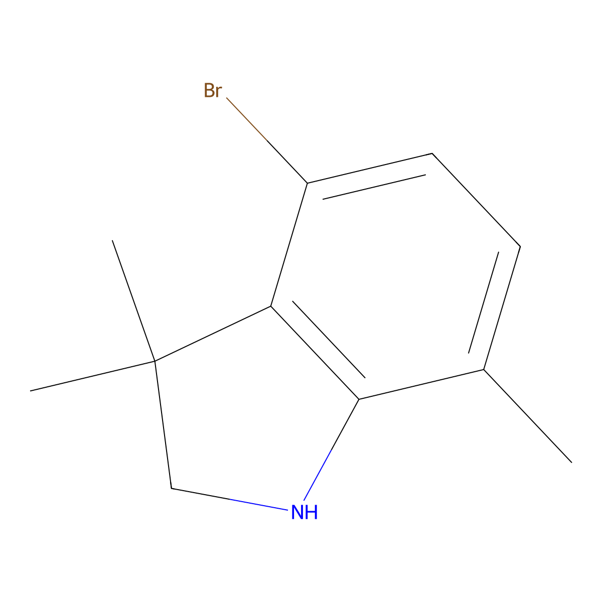 4-Bromo-3,3,7-trimethyl-2,3-dihydro-1H-indole molecular structure, CAS 1513657-72-1