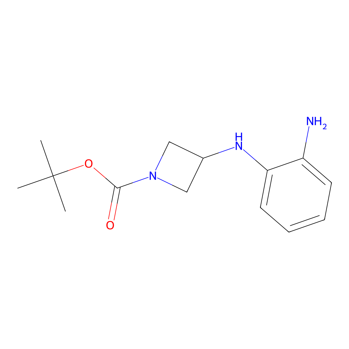Tert-butyl 3-[(2-aminophenyl)amino]azetidine-1-carboxylate molecular structure, CAS 1513681-34-9