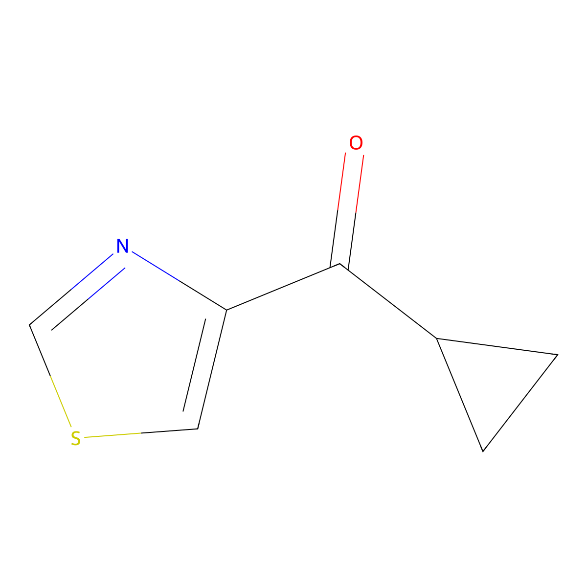 4-Cyclopropanecarbonyl-1,3-thiazole molecular structure, CAS 1513685-02-3