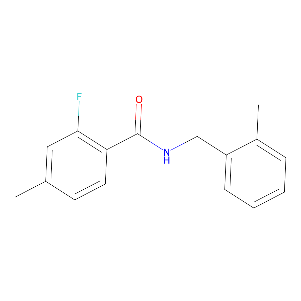 2-Fluoro-4-methyl-N-[(2-methylphenyl)methyl]benzamide molecular structure, CAS 1513688-09-9