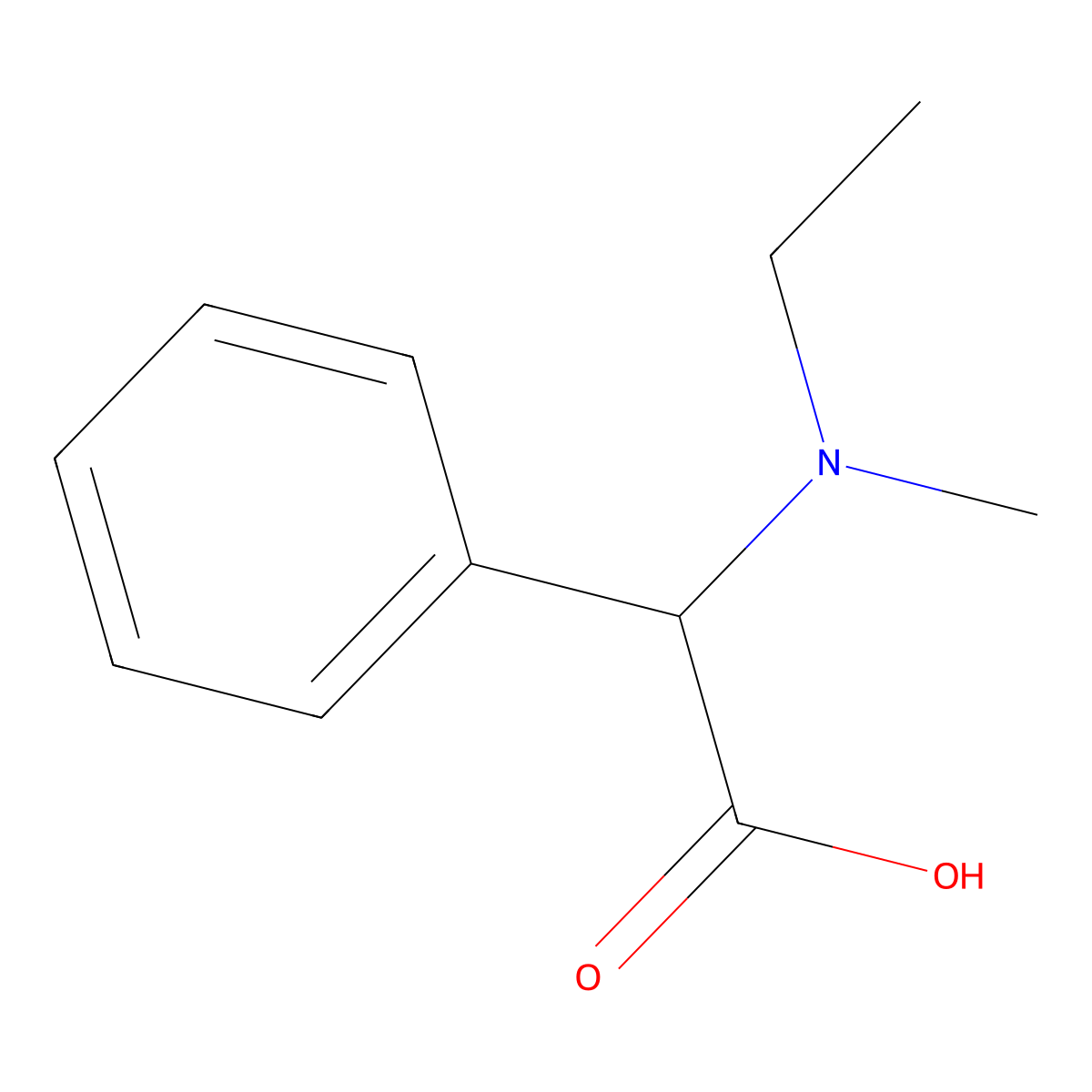 2-(Ethyl(methyl)amino)-2-phenylacetic acid molecular structure, CAS 151369-05-0