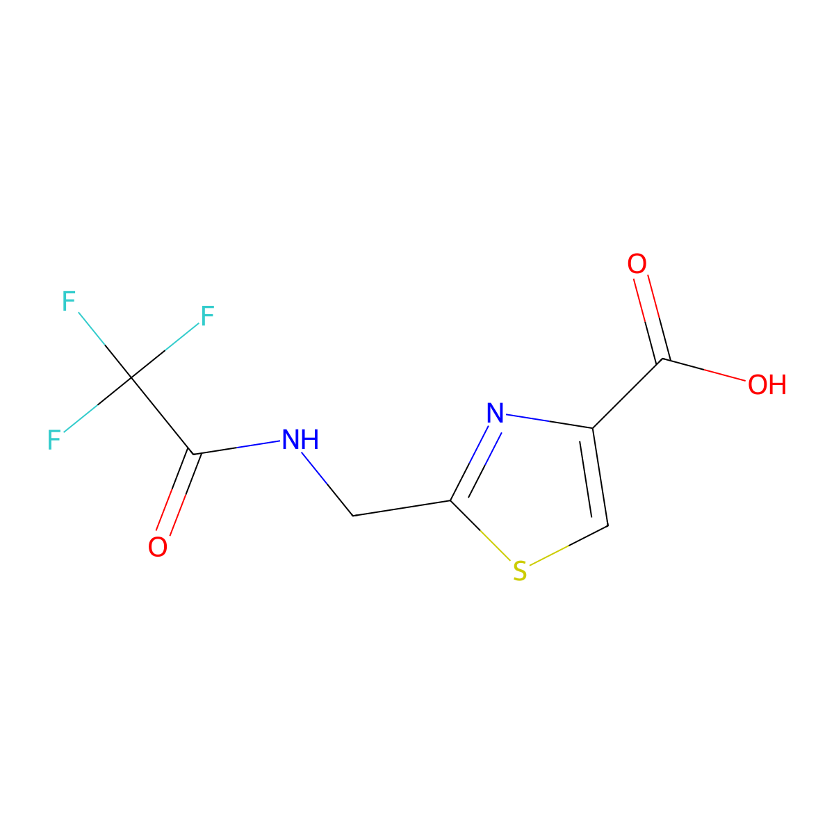 2-[(Trifluoroacetamido)methyl]-1,3-thiazole-4-carboxylic acid molecular structure, CAS 1513707-57-7