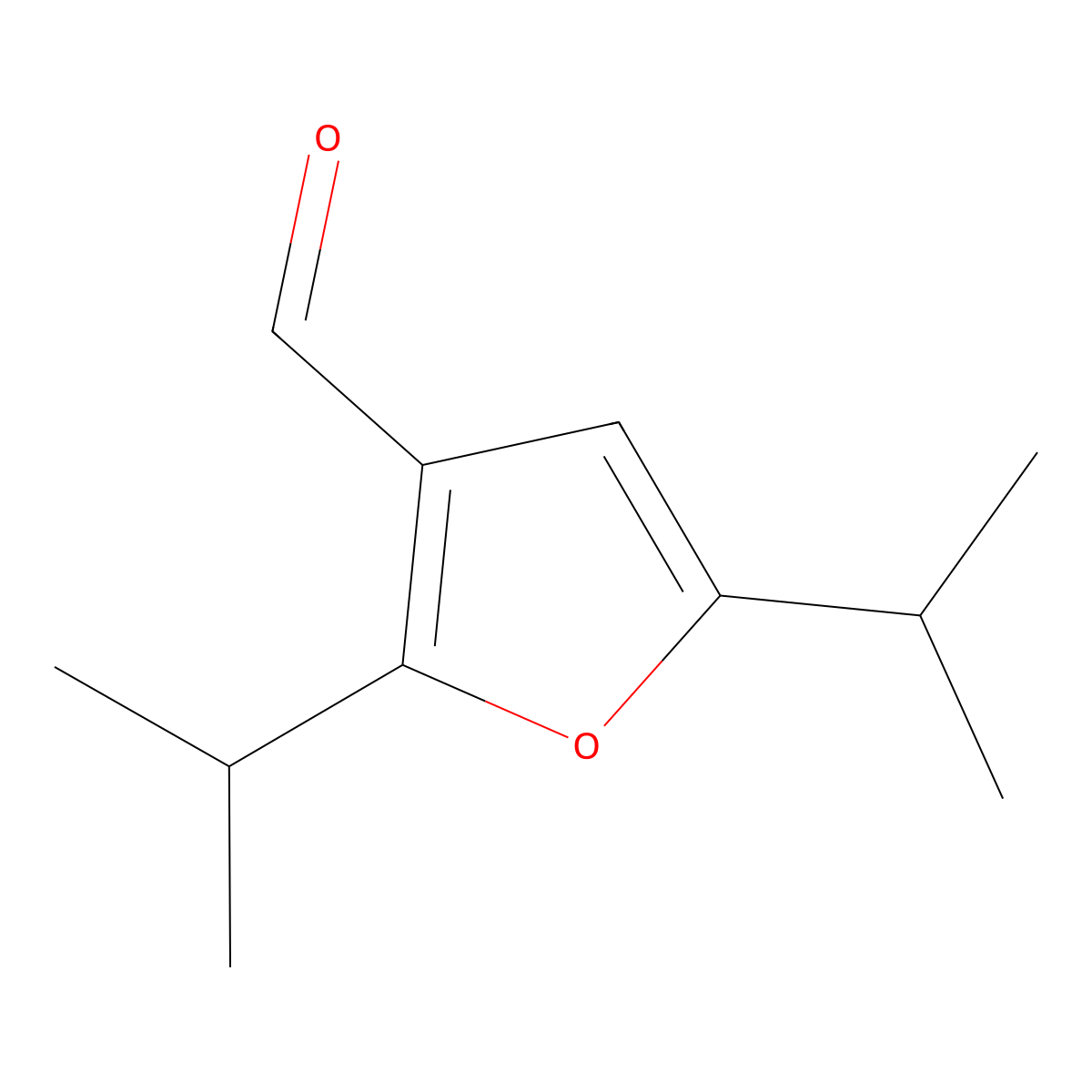 2,5-Bis(propan-2-yl)furan-3-carbaldehyde molecular structure, CAS 1513714-64-1