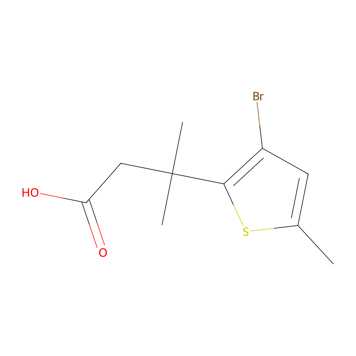 3-(3-Bromo-5-methylthiophen-2-yl)-3-methylbutanoic acid molecular structure, CAS 1513723-96-0