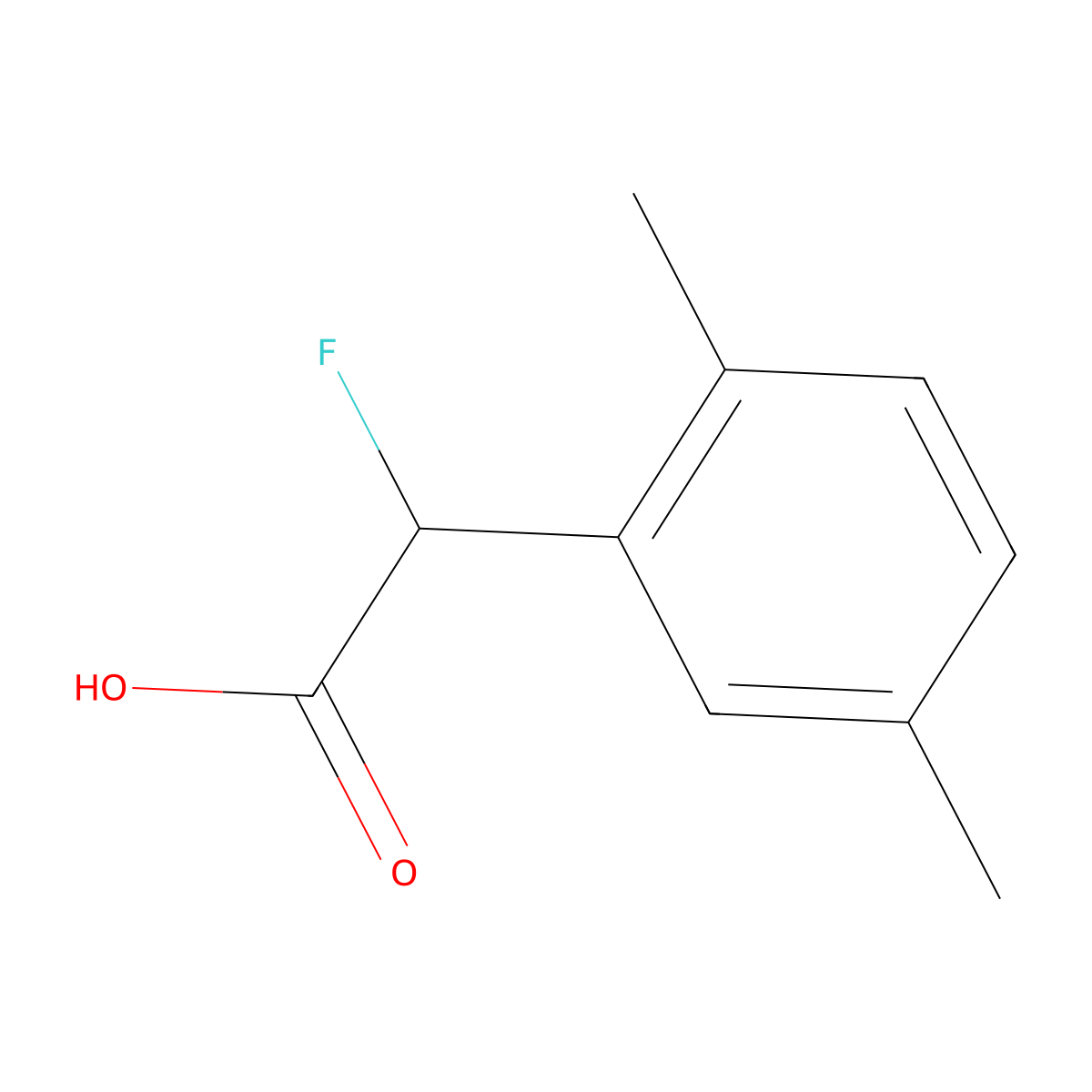 2-(2,5-Dimethylphenyl)-2-fluoroacetic acid molecular structure, CAS 1513767-15-1