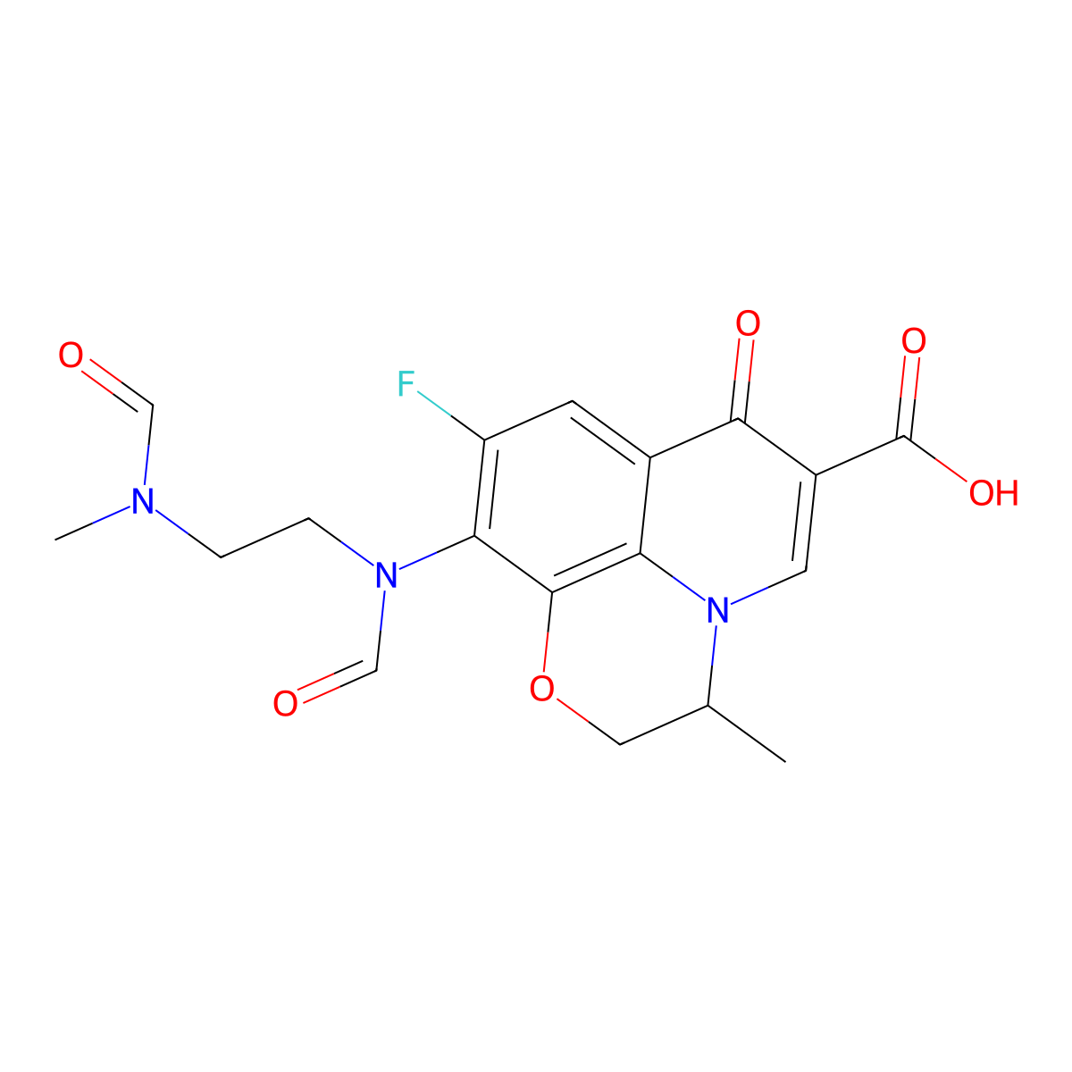 N,N'-Desethylene-N,N'-diformyl Levofloxacin molecular structure, CAS 151377-74-1