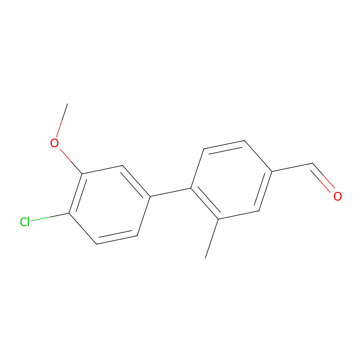 4'-Chloro-3'-methoxy-2-methyl-[1,1'-biphenyl]-4-carbaldehyde molecular structure, CAS 1513775-50-2