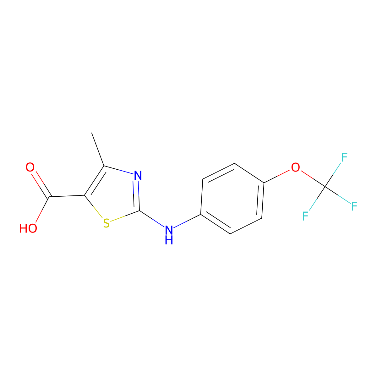 4-Methyl-2-{[4-(trifluoromethoxy)phenyl]amino}-1,3-thiazole-5-carboxylic acid molecular structure, CAS 1513786-65-6