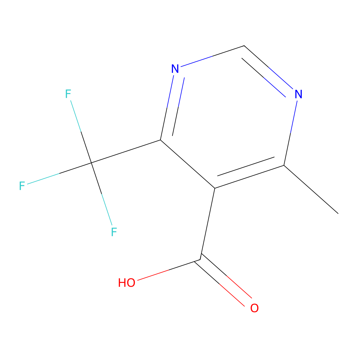 4-Methyl-6-(trifluoromethyl)pyrimidine-5-carboxylic acid molecular structure, CAS 1513798-14-5