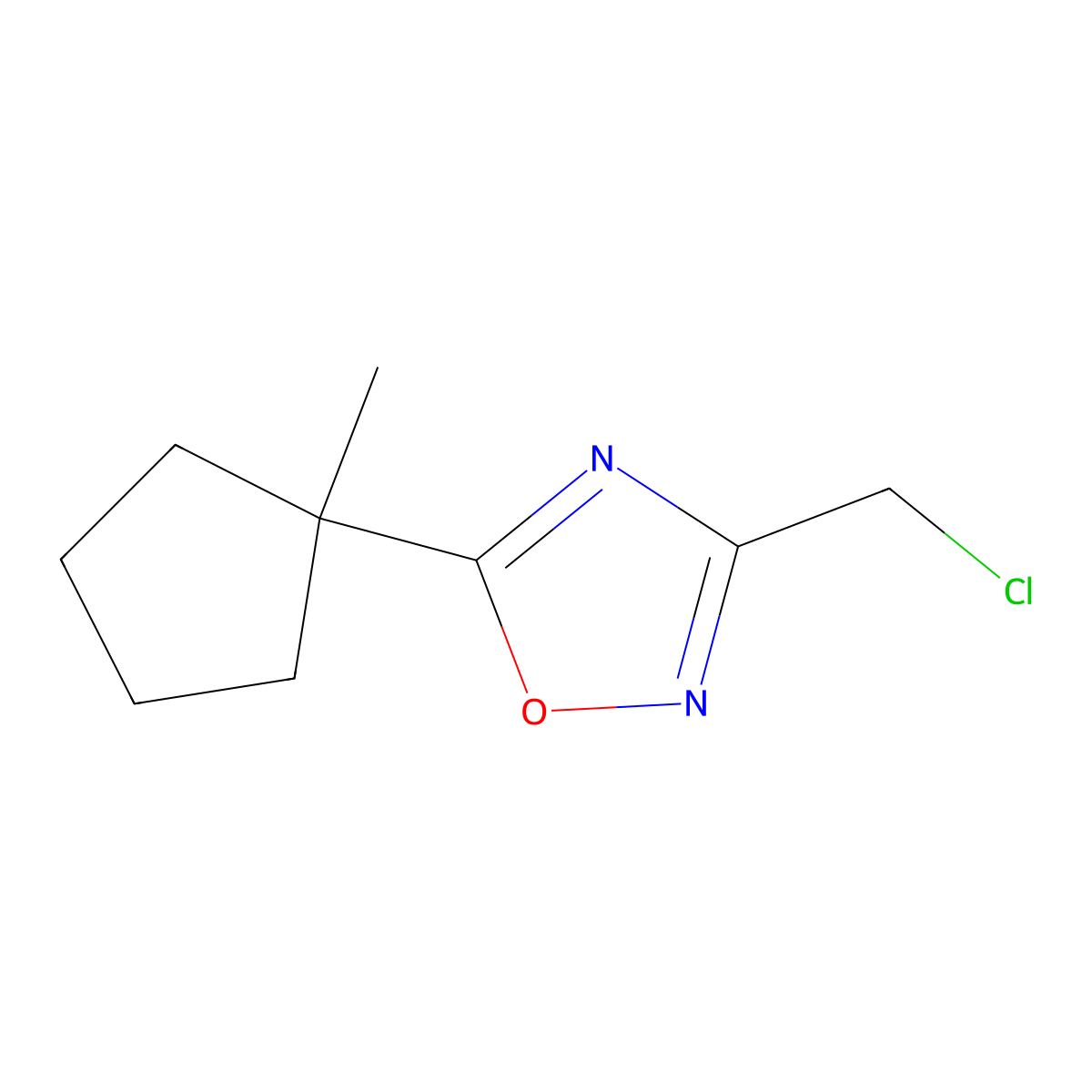 3-(Chloromethyl)-5-(1-methylcyclopentyl)-1,2,4-oxadiazole molecular structure, CAS 1513798-65-6