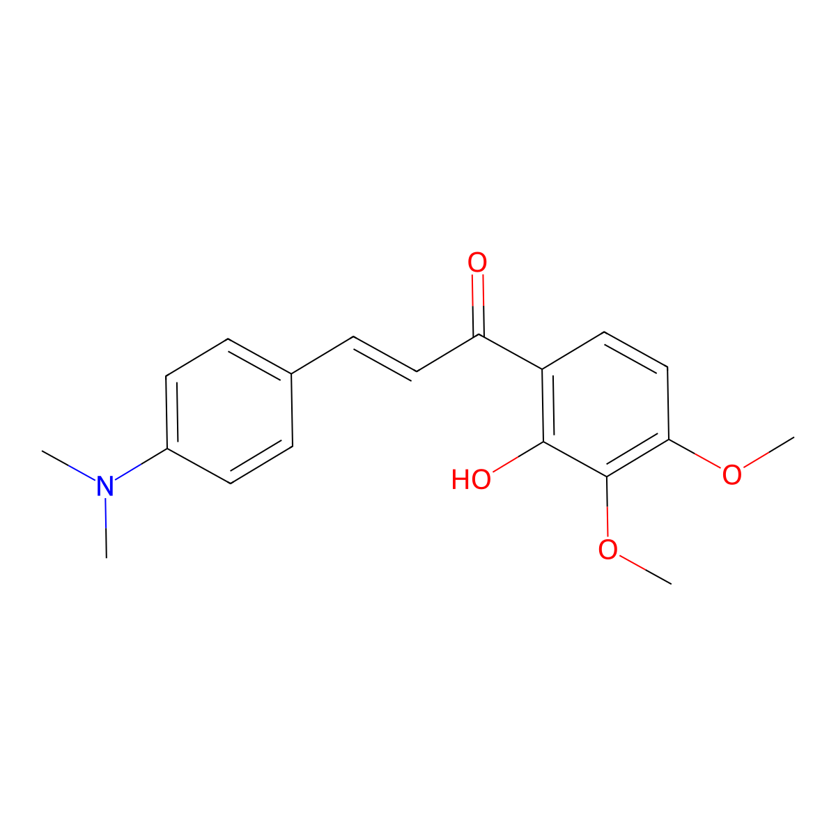 (E)-3-(4-(Dimethylamino)phenyl)-1-(2-hydroxy-3,4-dimethoxyphenyl)prop-2-EN-1-one molecular structure, CAS 1513808-03-1