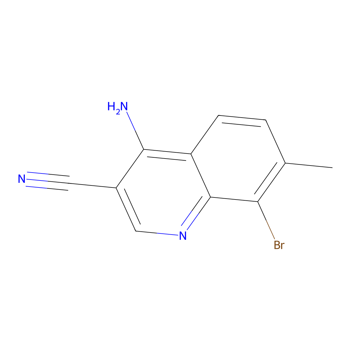 4-Amino-8-bromo-7-methylquinoline-3-carbonitrile molecular structure, CAS 1513808-82-6