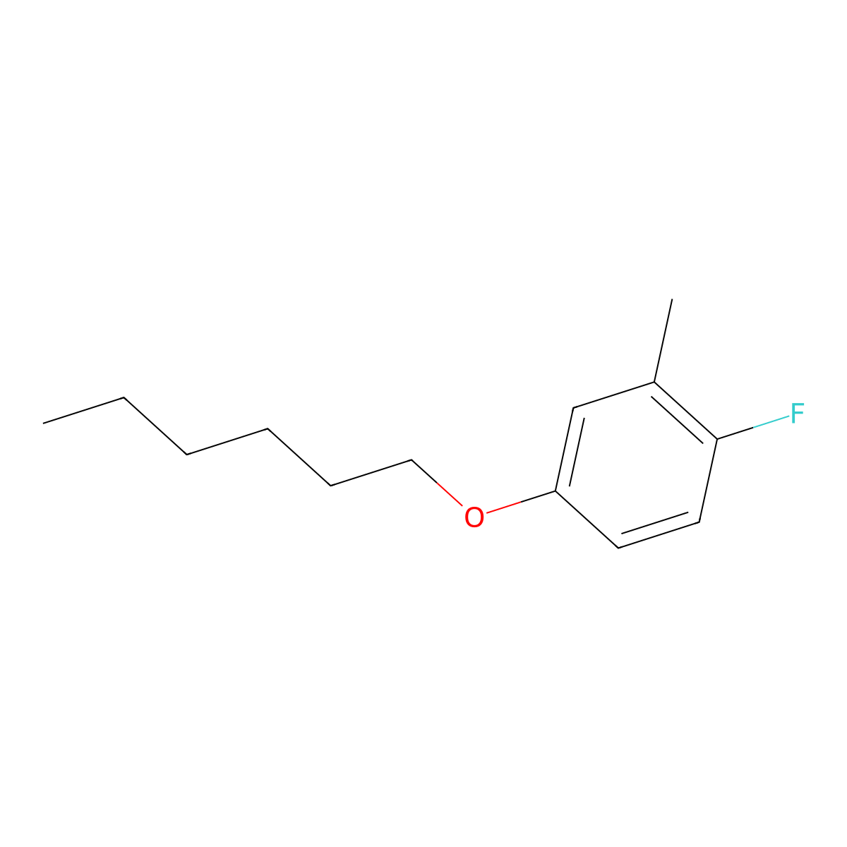 1-Fluoro-4-(hexyloxy)-2-methylbenzene molecular structure, CAS 1513811-81-8