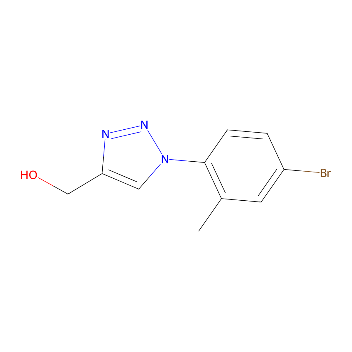 [1-(4-bromo-2-methylphenyl)-1H-1,2,3-triazol-4-yl]methanol molecular structure, CAS 1513822-88-2
