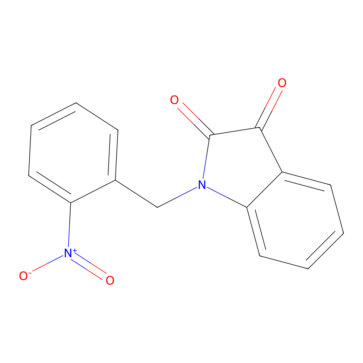 1H-Indole-2,3-dione, 1-[(2-nitrophenyl)methyl]- molecular structure, CAS 151383-69-6