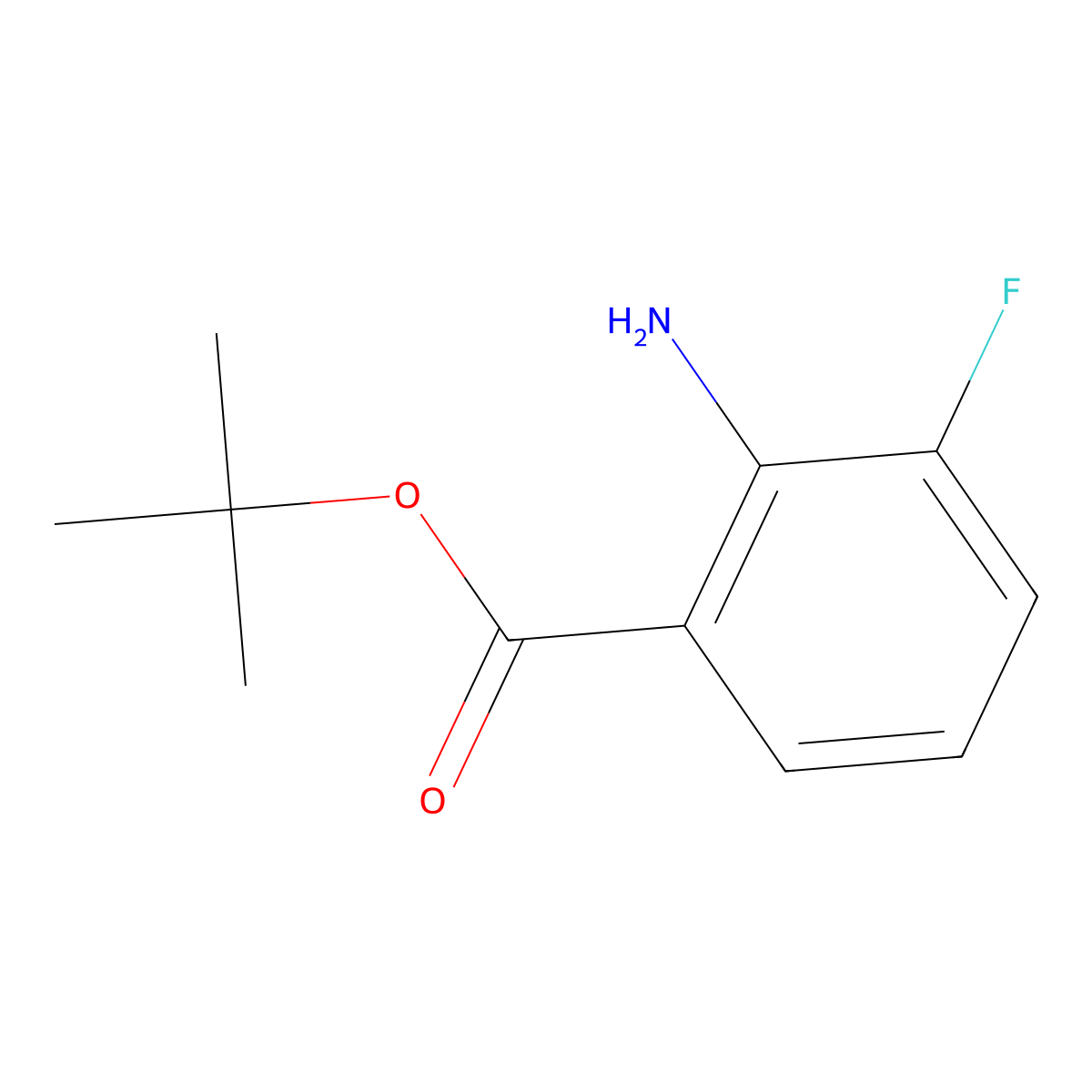 Tert-butyl 2-amino-3-fluorobenzoate molecular structure, CAS 1513831-32-7