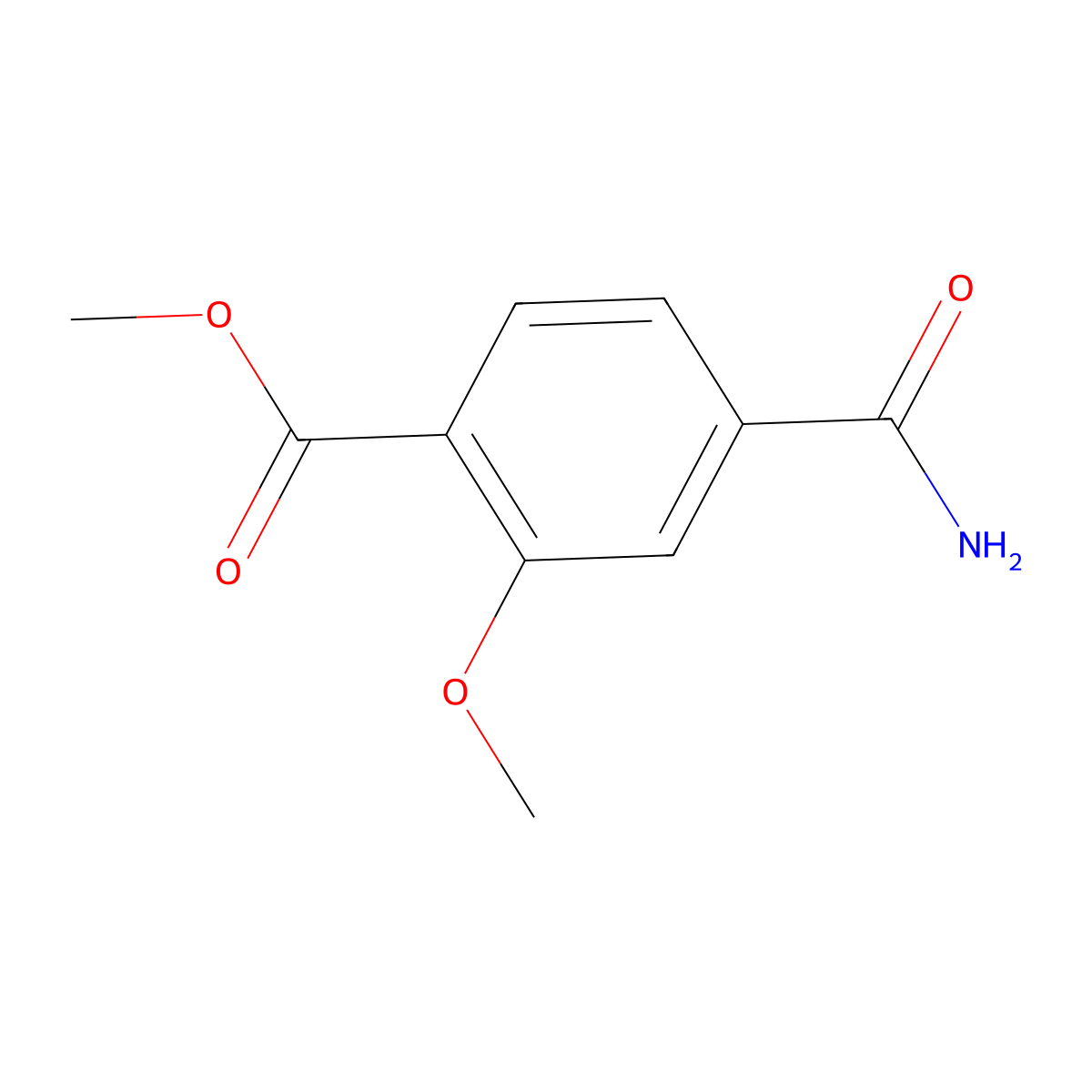 Methyl 4-carbamoyl-2-methoxybenzoate molecular structure, CAS 1513849-41-6