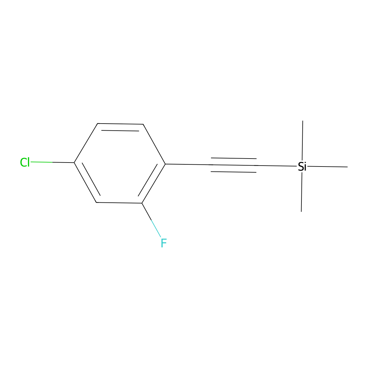((4-Chloro-2-fluorophenyl)ethynyl)trimethylsilane molecular structure, CAS 1513849-51-8