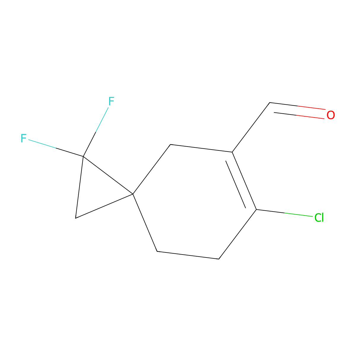 6-Chloro-1,1-difluorospiro[2.5]oct-5-ene-5-carbaldehyde molecular structure, CAS 1513853-82-1